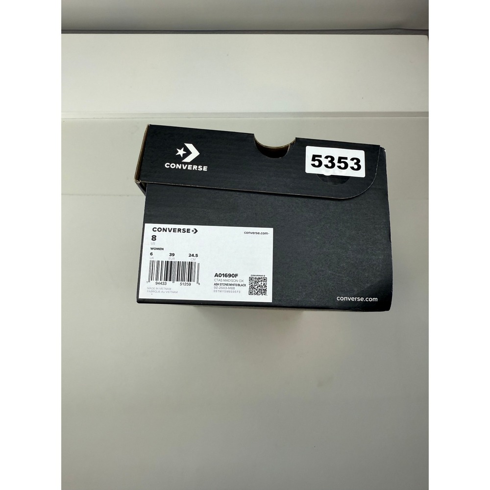 Converse All Star Madison Ox Ash Stone Grey Sneakers A01690F Womens 8 NEW - Picture 7 of 7